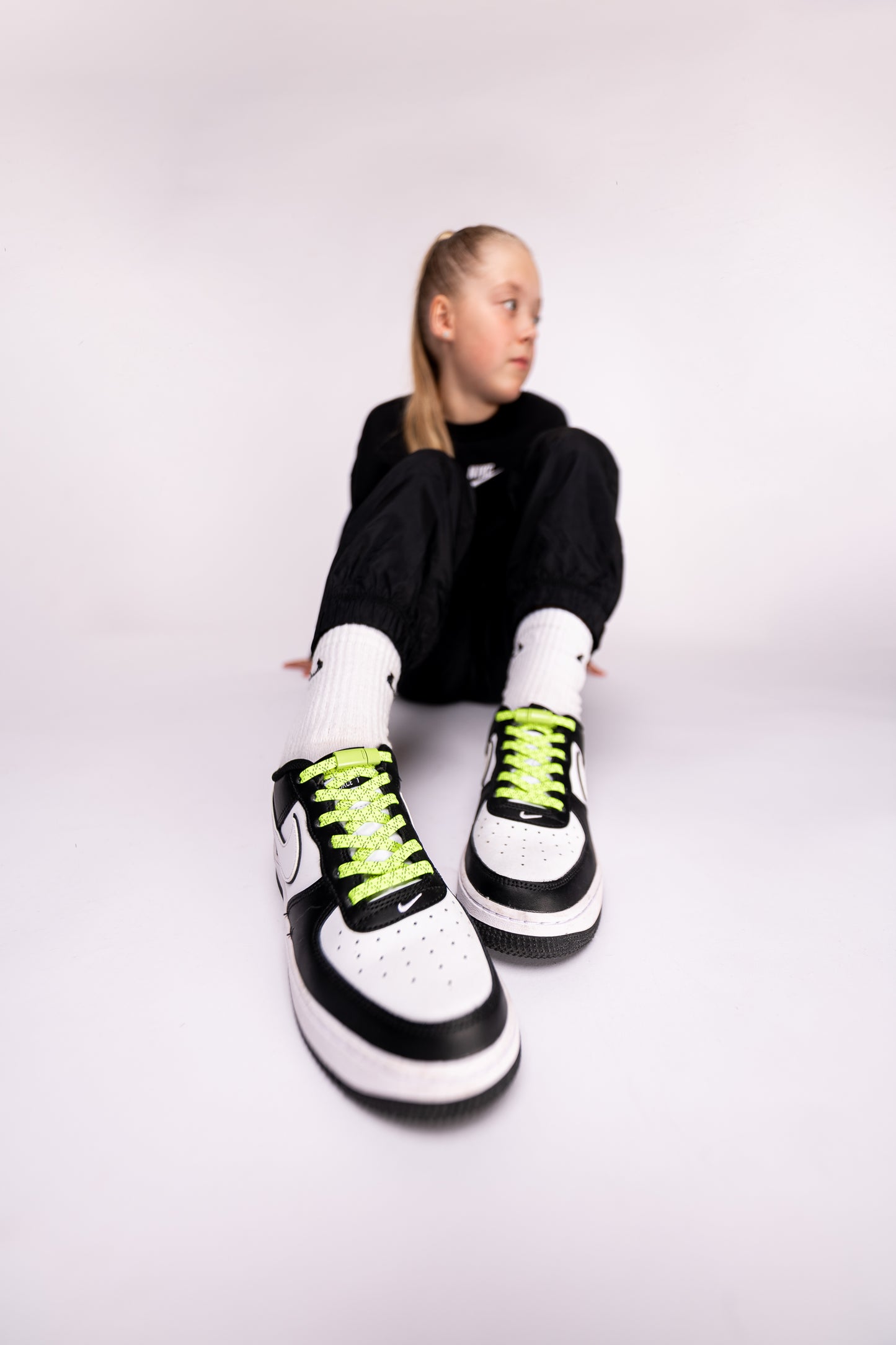 Venyvät kengännauhat - NEON VIHREÄ HEIJASTAVA