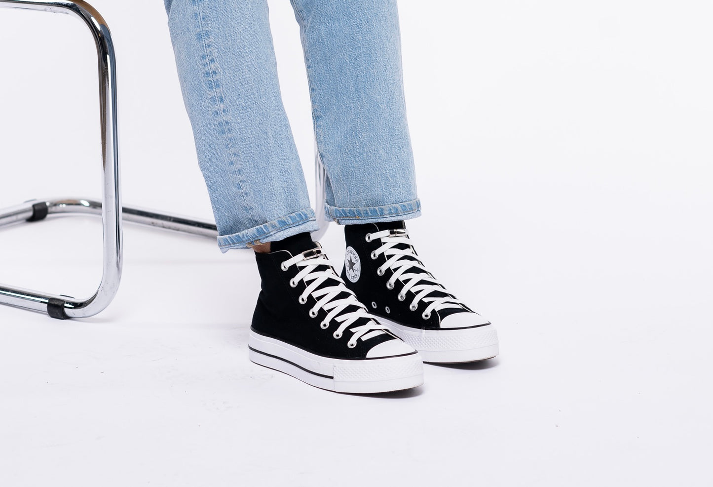 Venyvät kengännauhat - WHITE/SILVER