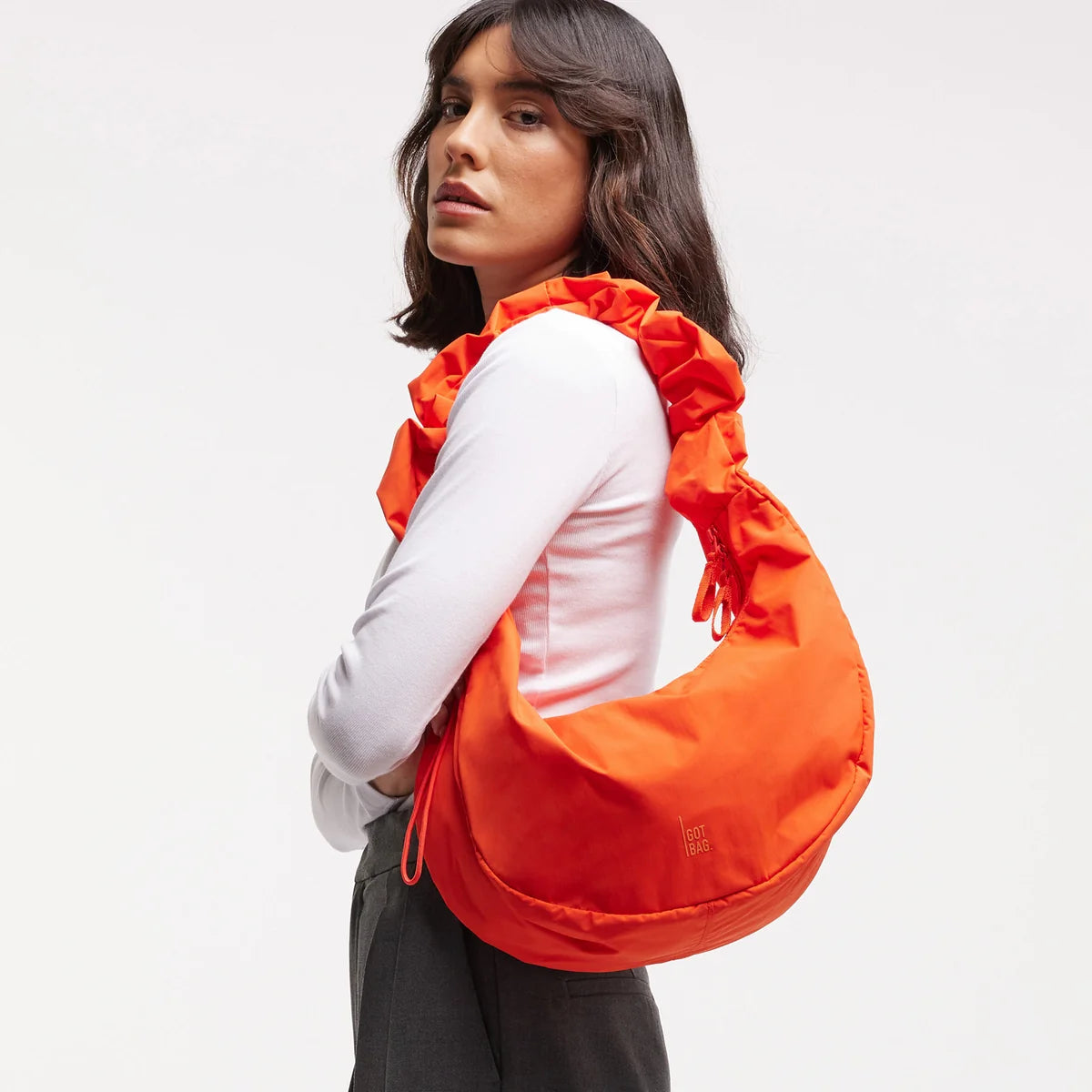 GOT BAG / MOON BAG RUFFLE - HOT CORAL