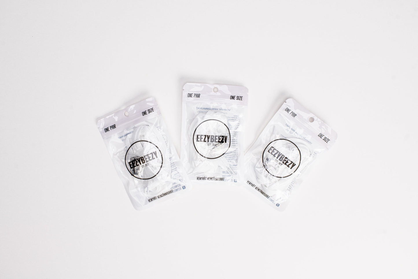 Venyvät kengännauhat - 3-Pack - White / Silver