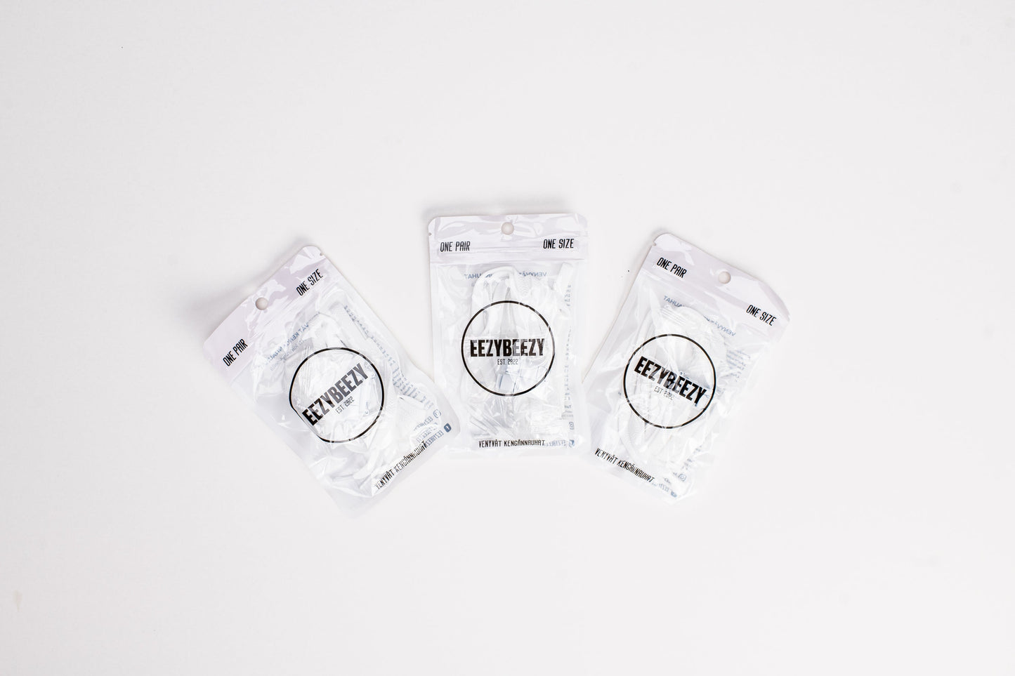 Venyvät kengännauhat - 3-Pack - All White!
